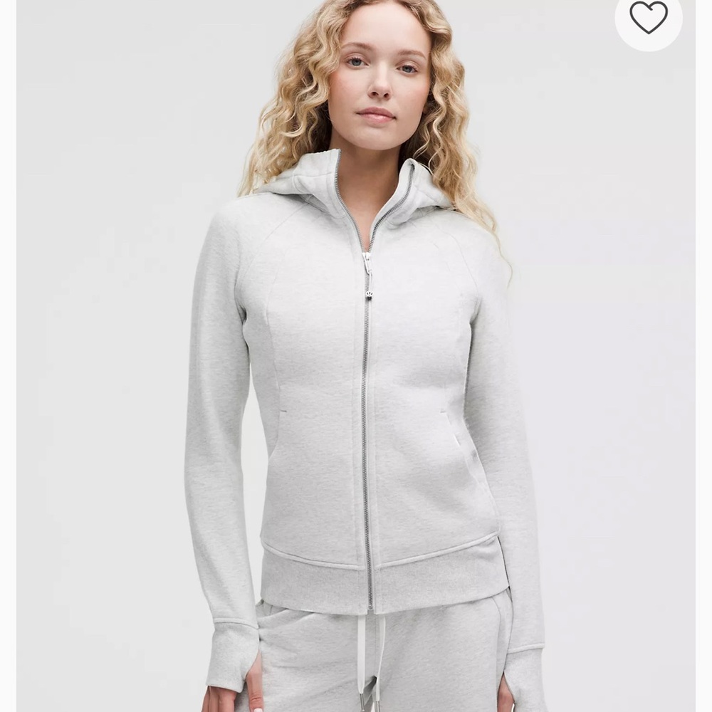 Lululemon Gray Hoodie Scuba Full-Zip Hoodie Size 6 Athletic Casual Pockets